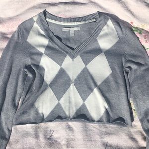 Argyle cropped grey sweater